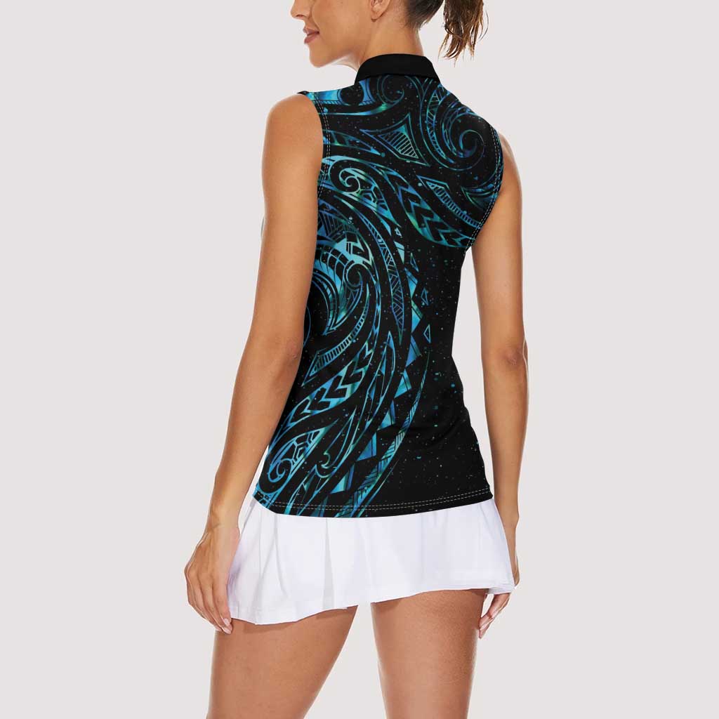 New Zealand Tribal Tattoo Women Sleeveless Polo Shirt With Matariki Art