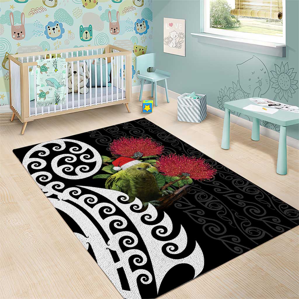 New Zealand Kakapo Christmas Area Rug Meri Kirihimete Pohutukawa Flowers