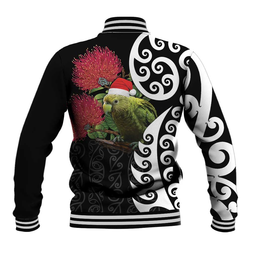 New Zealand Kakapo Christmas Baseball Jacket Meri Kirihimete Pohutukawa Flowers