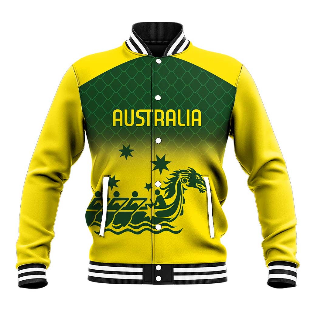 Personalised Dragons Boat Aussie Paddles Up! Baseball Jacket