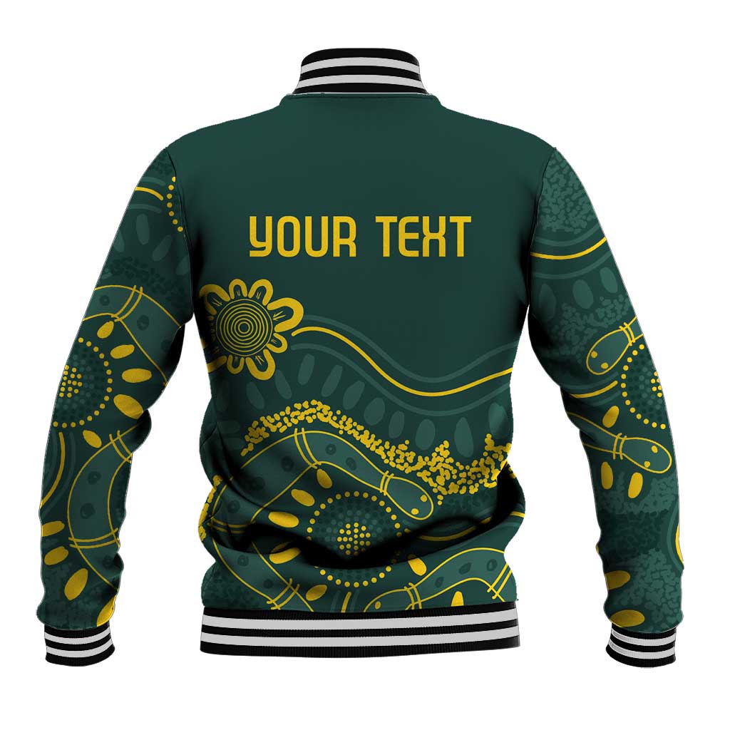 Personalised Australia Dragons Boat Baseball Jacket Aussie Aboriginal Dot Style