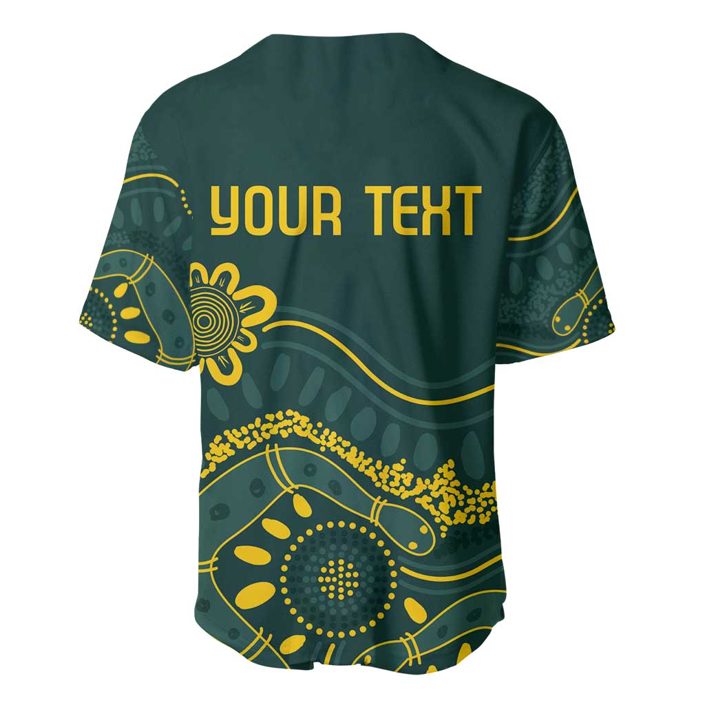 Personalised Australia Dragons Boat Baseball Jersey Aussie Aboriginal Dot Style