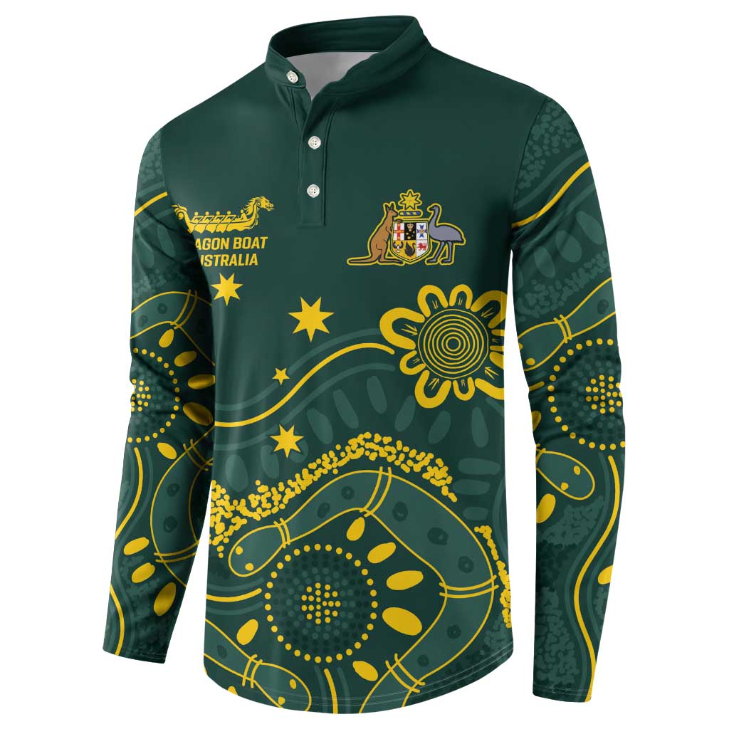 Personalised Australia Dragons Boat Button Sweatshirt Aussie Aboriginal Dot Style