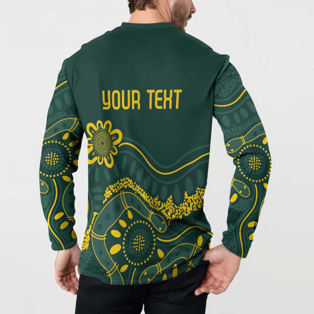 Personalised Australia Dragons Boat Button Sweatshirt Aussie Aboriginal Dot Style