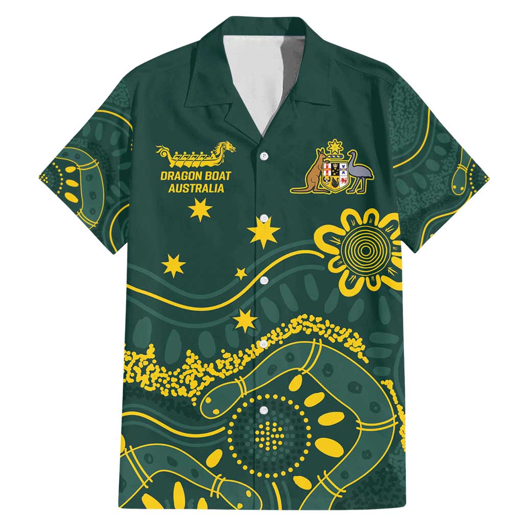 Personalised Australia Dragons Boat Family Matching Mermaid Dress and Hawaiian Shirt Aussie Aboriginal Dot Style