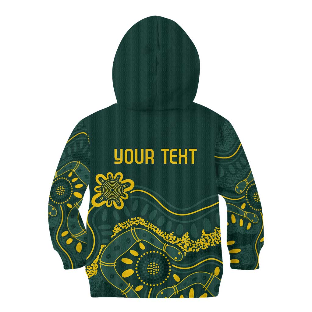 Personalised Australia Dragons Boat Kid Hoodie Aussie Aboriginal Dot Style