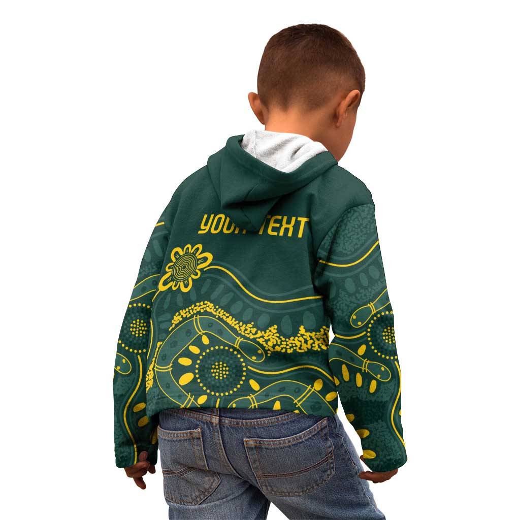 Personalised Australia Dragons Boat Kid Hoodie Aussie Aboriginal Dot Style