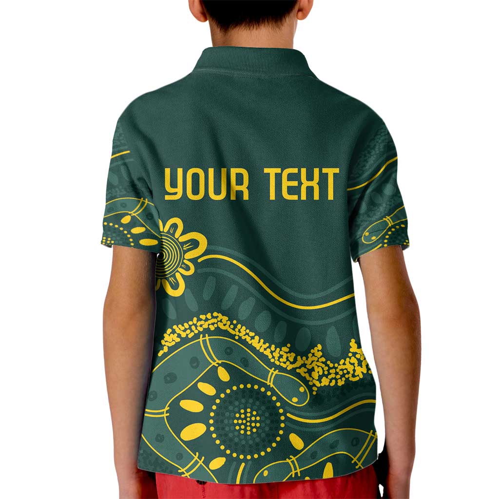 Personalised Australia Dragons Boat Kid Polo Shirt Aussie Aboriginal Dot Style