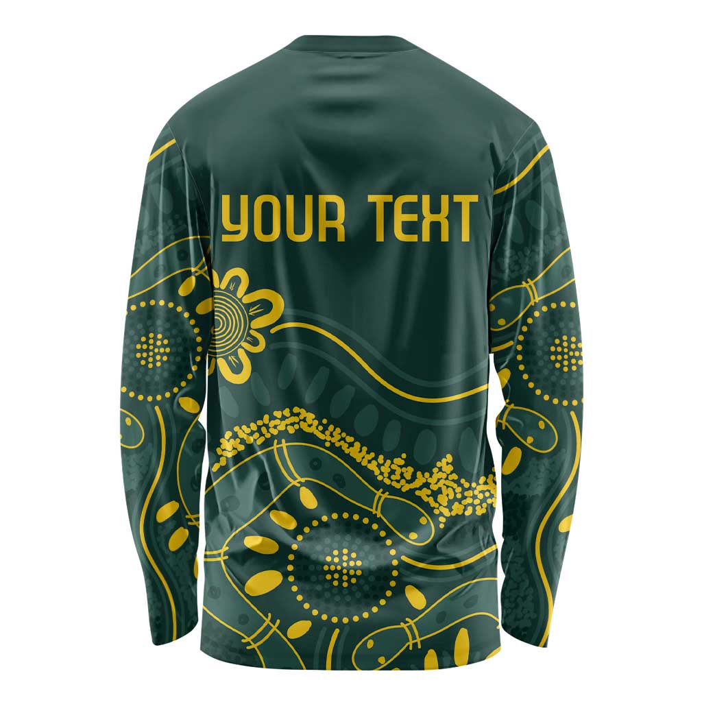 Personalised Australia Dragons Boat Long Sleeve Shirt Aussie Aboriginal Dot Style