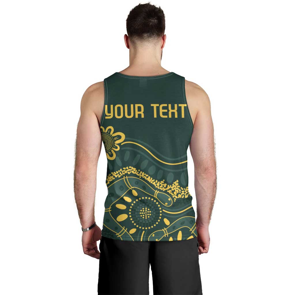 Personalised Australia Dragons Boat Men Tank Top Aussie Aboriginal Dot Style