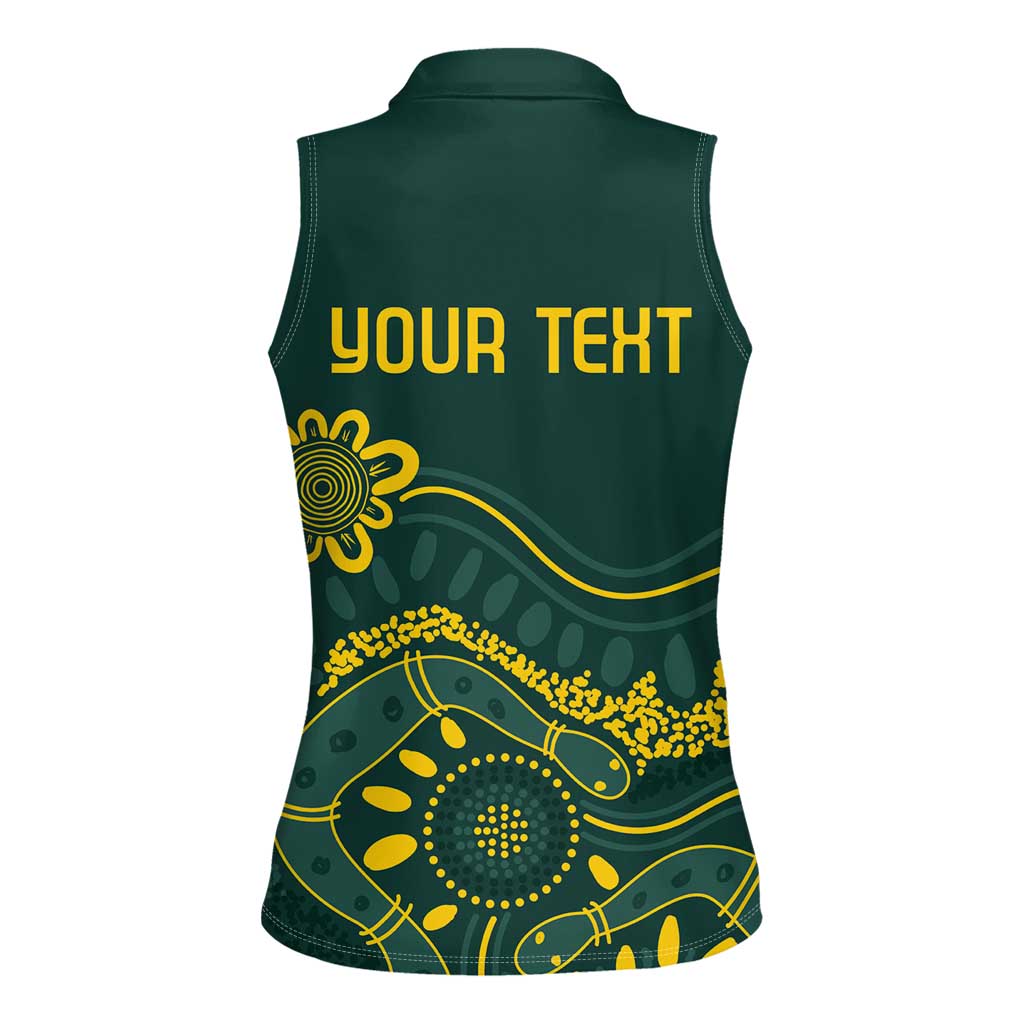 Personalised Australia Dragons Boat Women Sleeveless Polo Shirt Aussie Aboriginal Dot Style