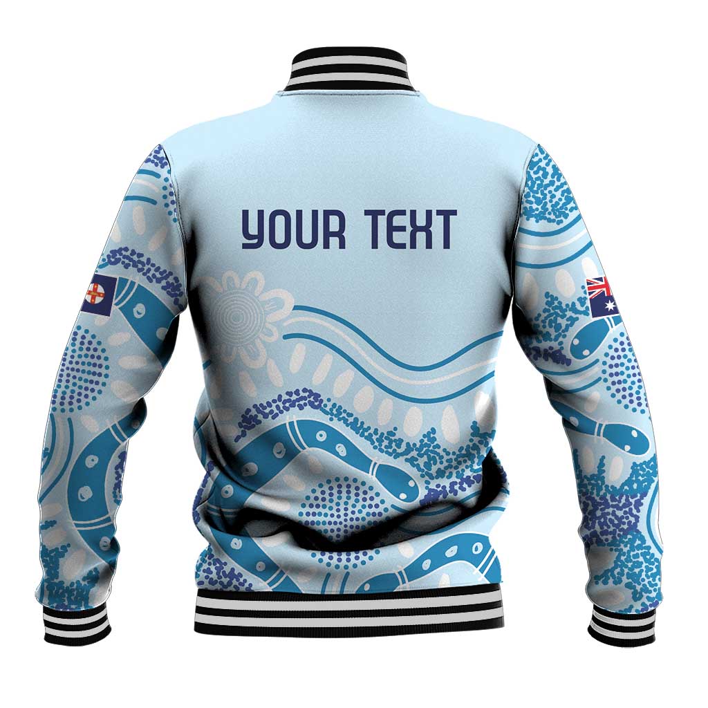 Personalised Australia New South Wales Dragons Boat Baseball Jacket Aussie Aboriginal Dot Style