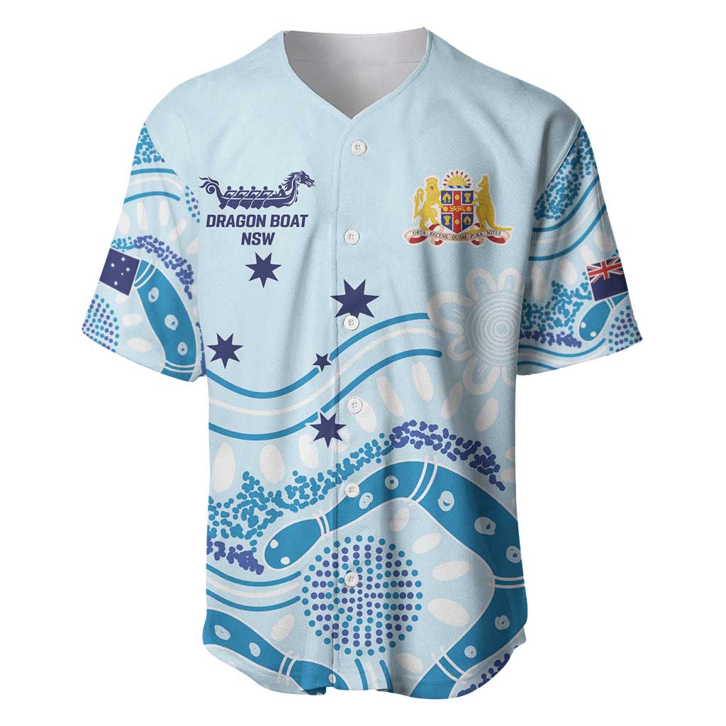 Personalised Australia New South Wales Dragons Boat Baseball Jersey Aussie Aboriginal Dot Style