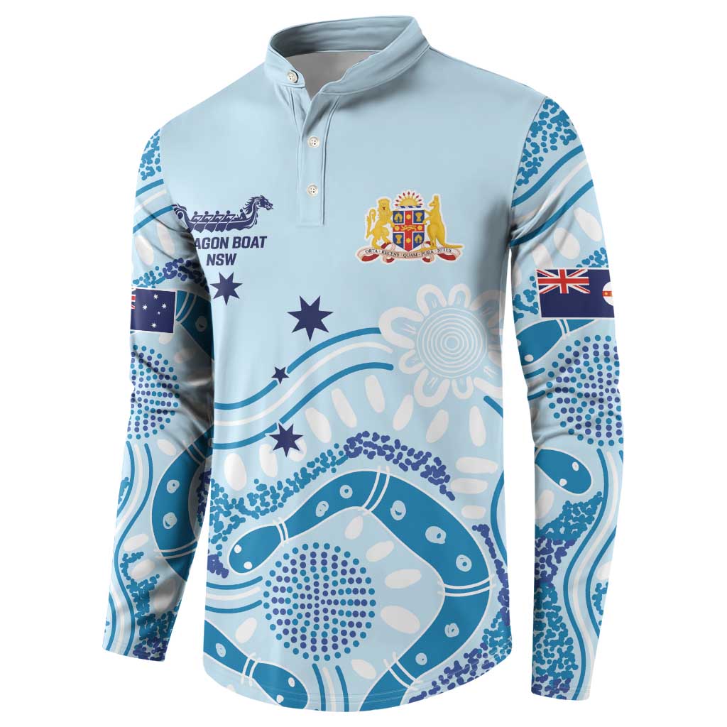 Personalised Australia New South Wales Dragons Boat Button Sweatshirt Aussie Aboriginal Dot Style