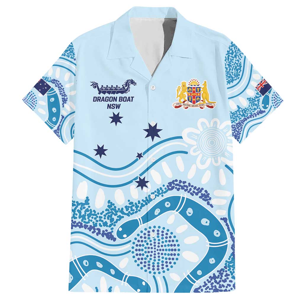 Personalised Australia New South Wales Dragons Boat Hawaiian Shirt Aussie Aboriginal Dot Style