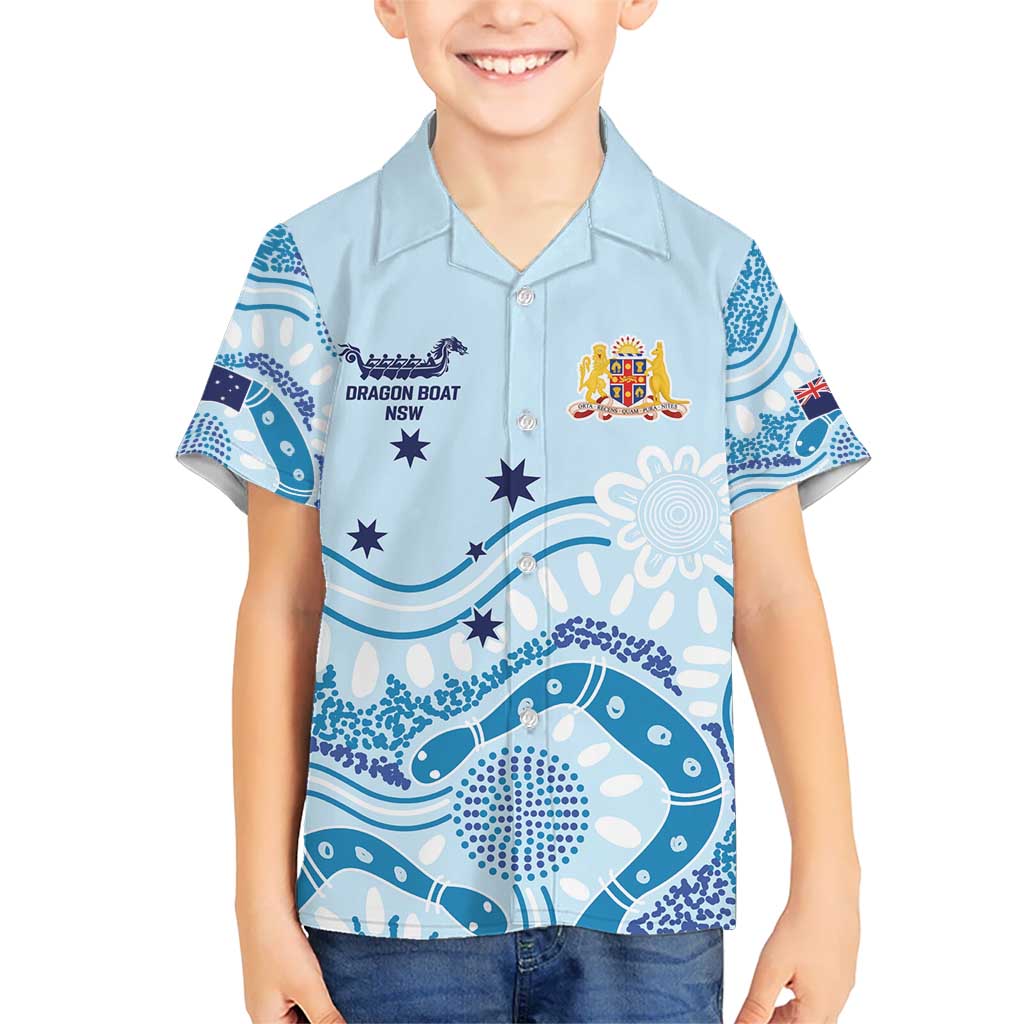 Personalised Australia New South Wales Dragons Boat Hawaiian Shirt Aussie Aboriginal Dot Style