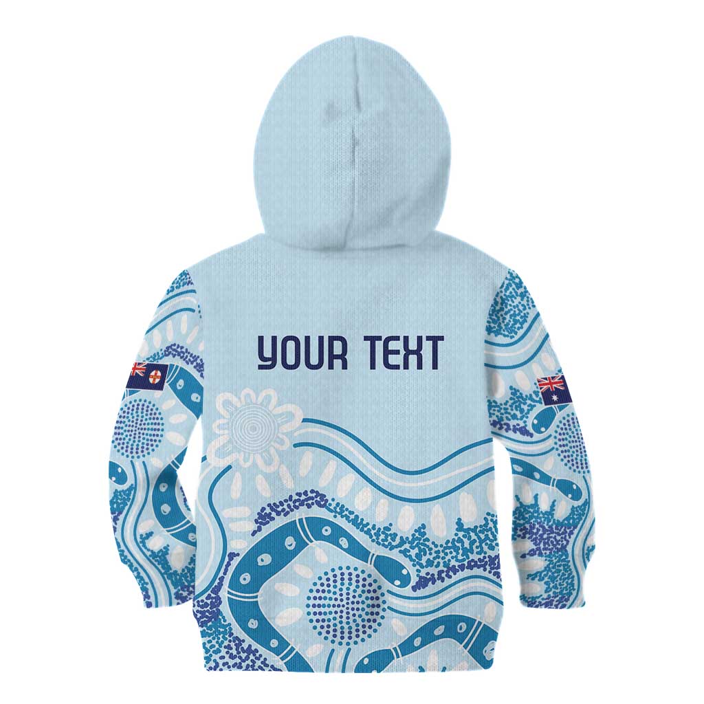 Personalised Australia New South Wales Dragons Boat Kid Hoodie Aussie Aboriginal Dot Style