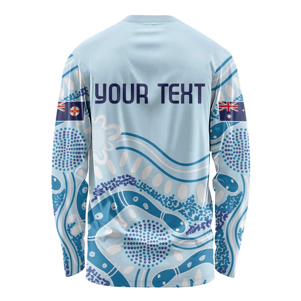 Personalised Australia New South Wales Dragons Boat Long Sleeve Shirt Aussie Aboriginal Dot Style