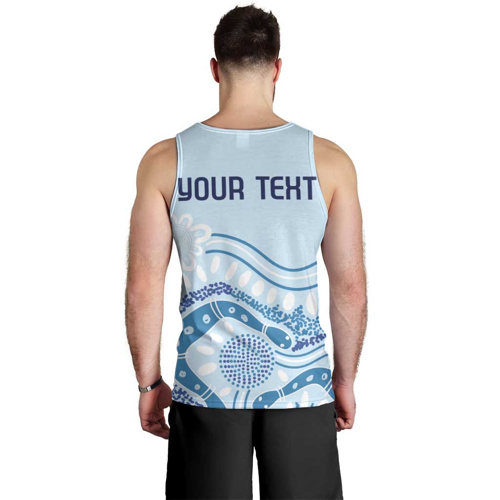 Personalised Australia New South Wales Dragons Boat Men Tank Top Aussie Aboriginal Dot Style