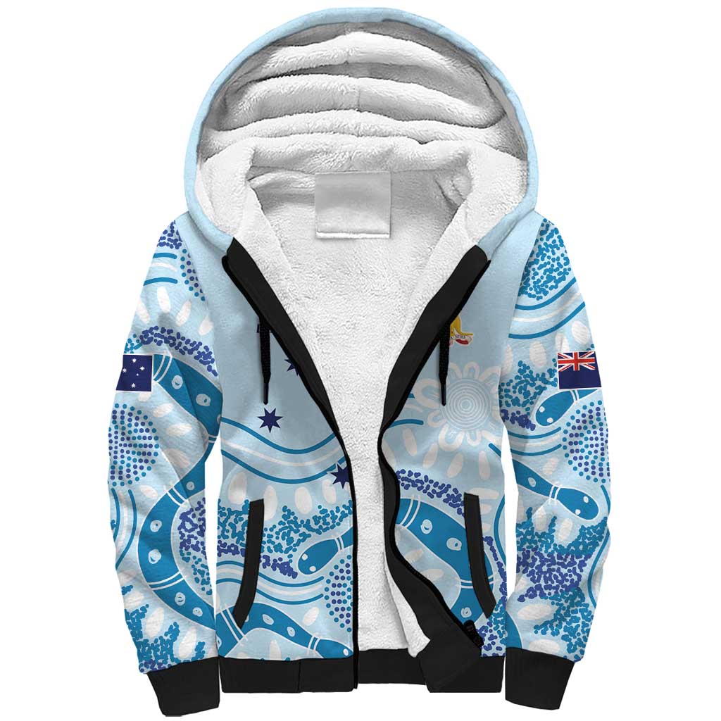 Personalised Australia New South Wales Dragons Boat Sherpa Hoodie Aussie Aboriginal Dot Style