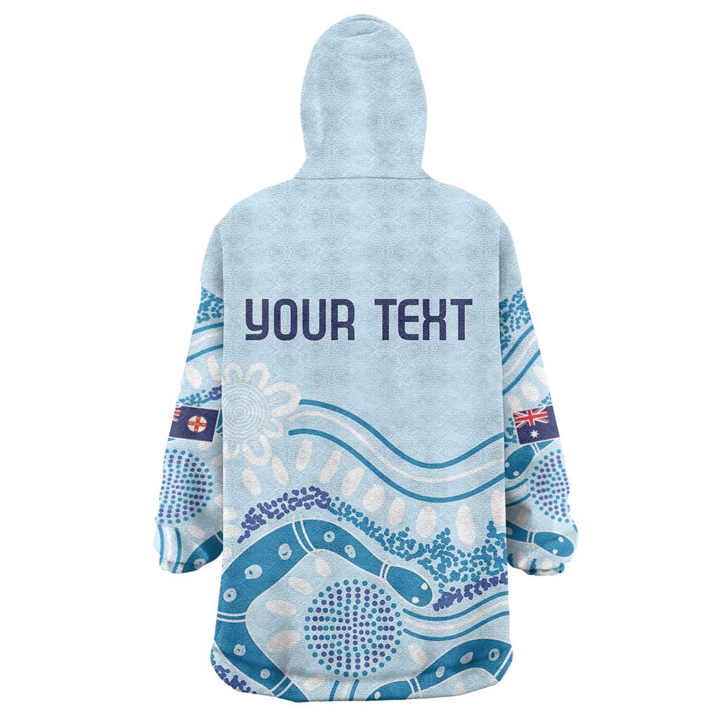 Personalised Australia New South Wales Dragons Boat Wearable Blanket Hoodie Aussie Aboriginal Dot Style