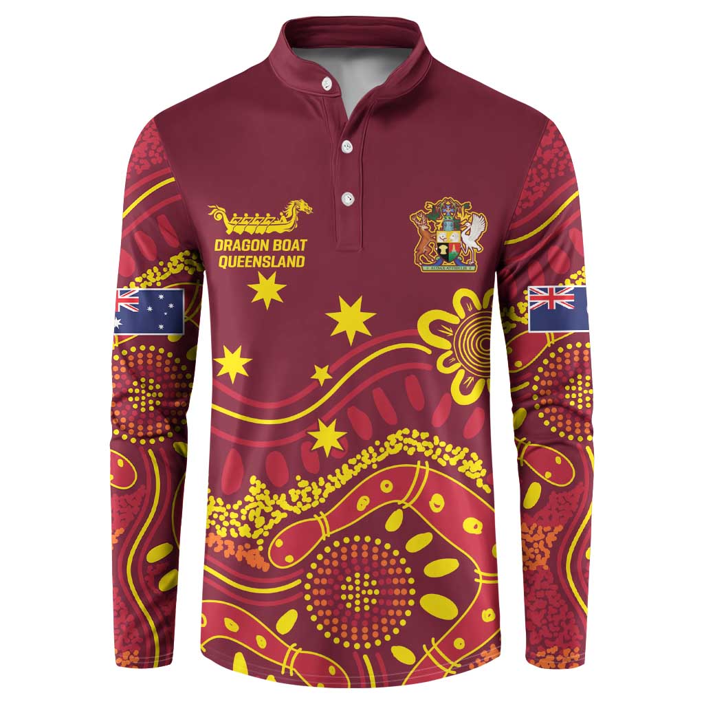 Personalised Australia Queensland Dragons Boat Button Sweatshirt Aussie Aboriginal Dot Style