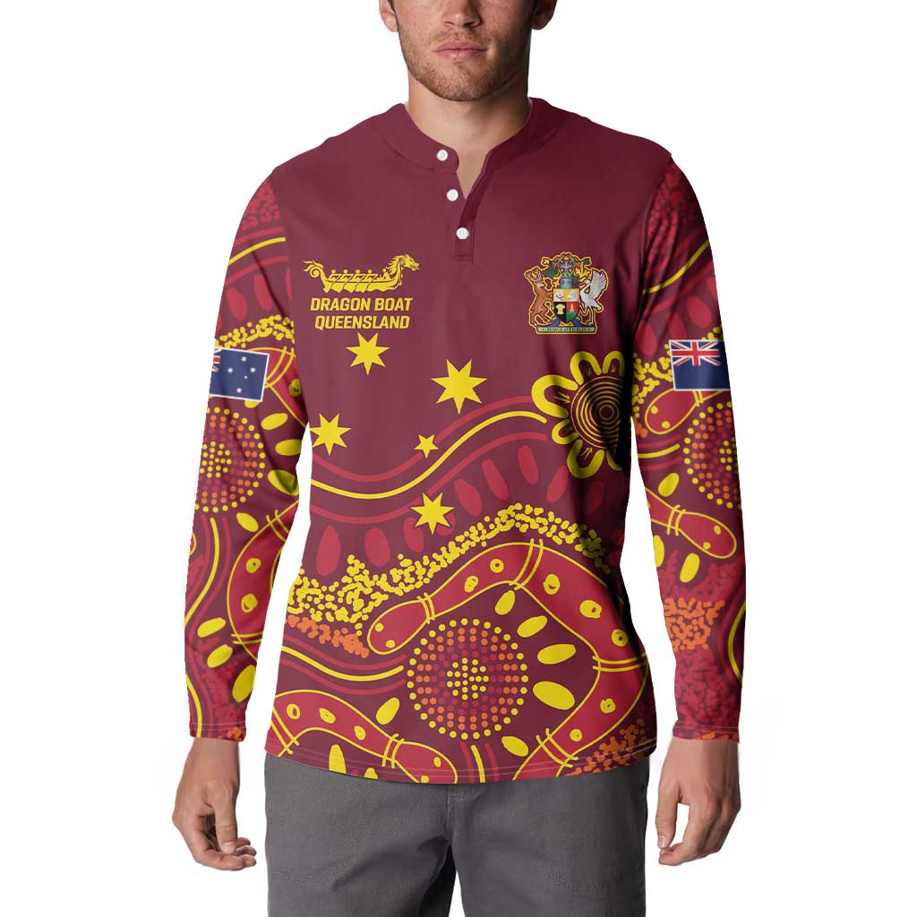 Personalised Australia Queensland Dragons Boat Button Sweatshirt Aussie Aboriginal Dot Style