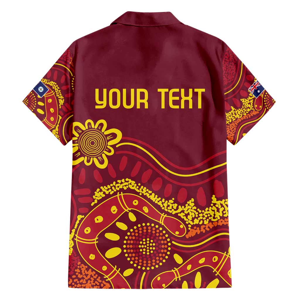 Personalised Australia Queensland Dragons Boat Hawaiian Shirt Aussie Aboriginal Dot Style