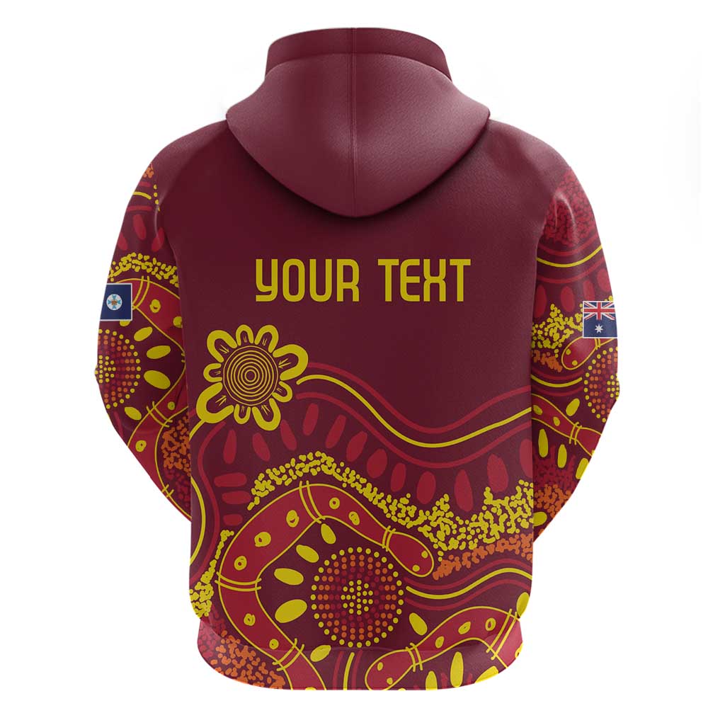 Personalised Australia Queensland Dragons Boat Hoodie Aussie Aboriginal Dot Style