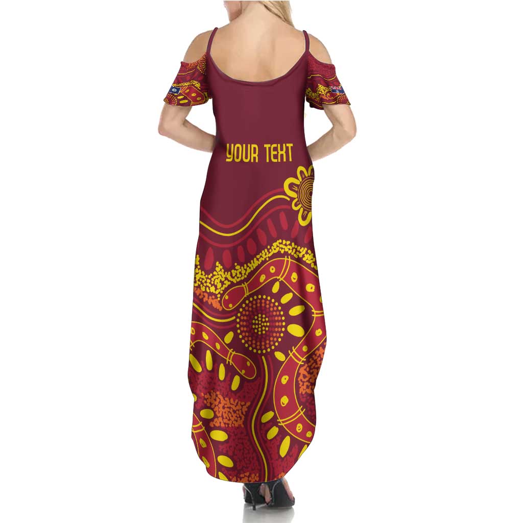 Personalised Australia Queensland Dragons Boat Summer Maxi Dress Aussie Aboriginal Dot Style