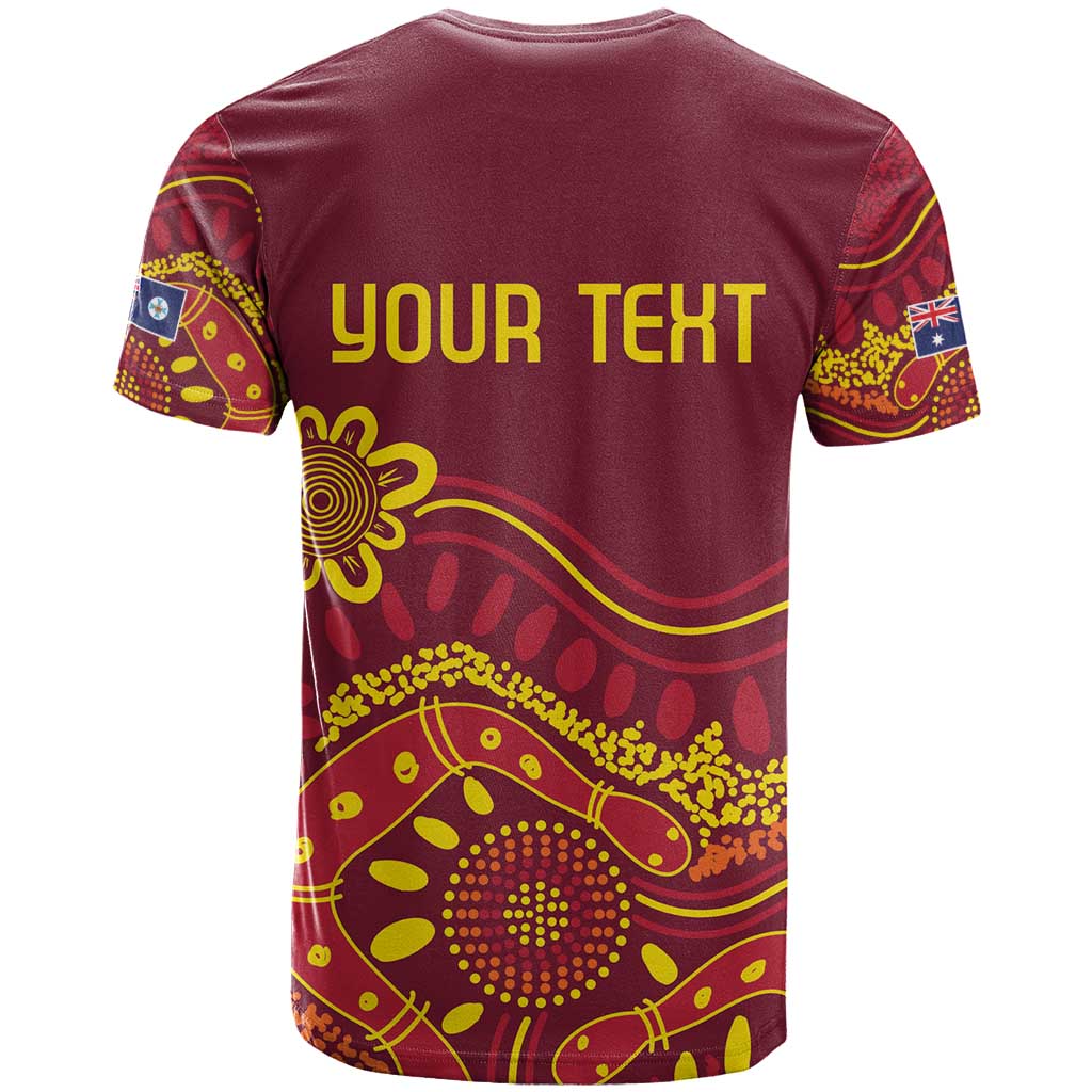 Personalised Australia Queensland Dragons Boat T Shirt Aussie Aboriginal Dot Style