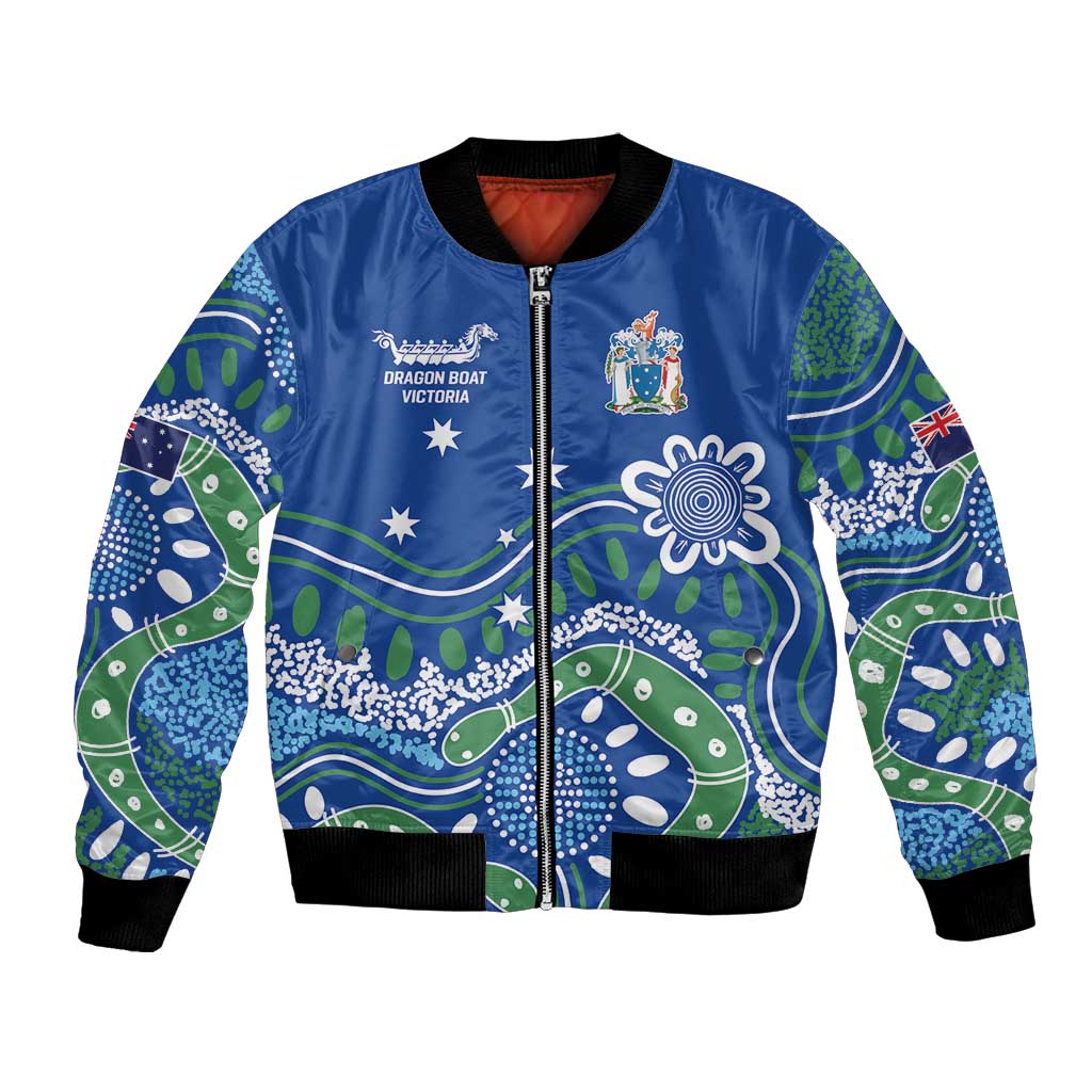 Personalised Australia Victoria Dragons Boat Bomber Jacket Aussie Aboriginal Dot Style