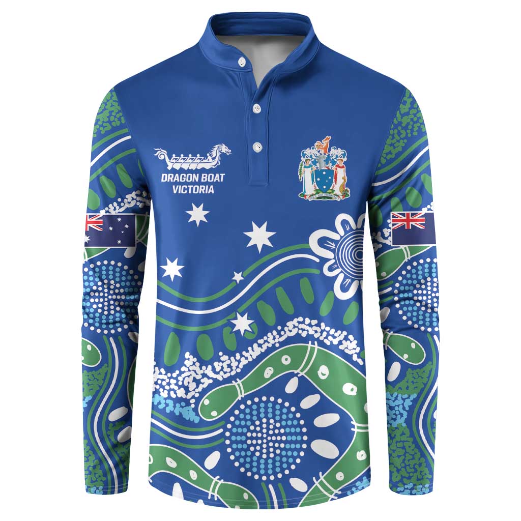 Personalised Australia Victoria Dragons Boat Button Sweatshirt Aussie Aboriginal Dot Style