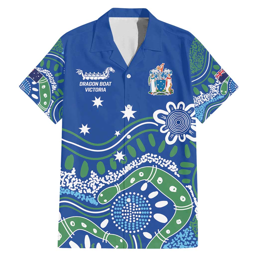 Personalised Australia Victoria Dragons Boat Family Matching Mermaid Dress and Hawaiian Shirt Aussie Aboriginal Dot Style