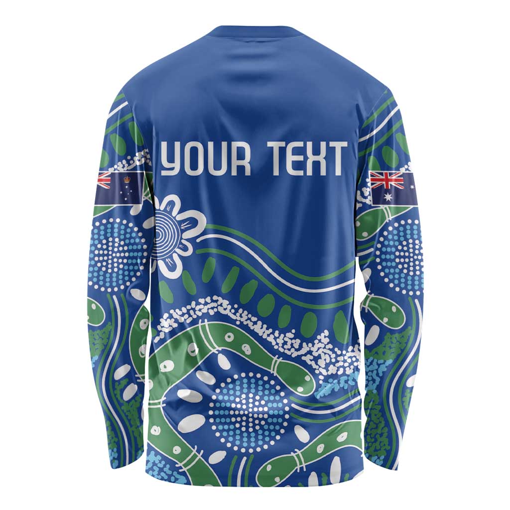 Personalised Australia Victoria Dragons Boat Long Sleeve Shirt Aussie Aboriginal Dot Style