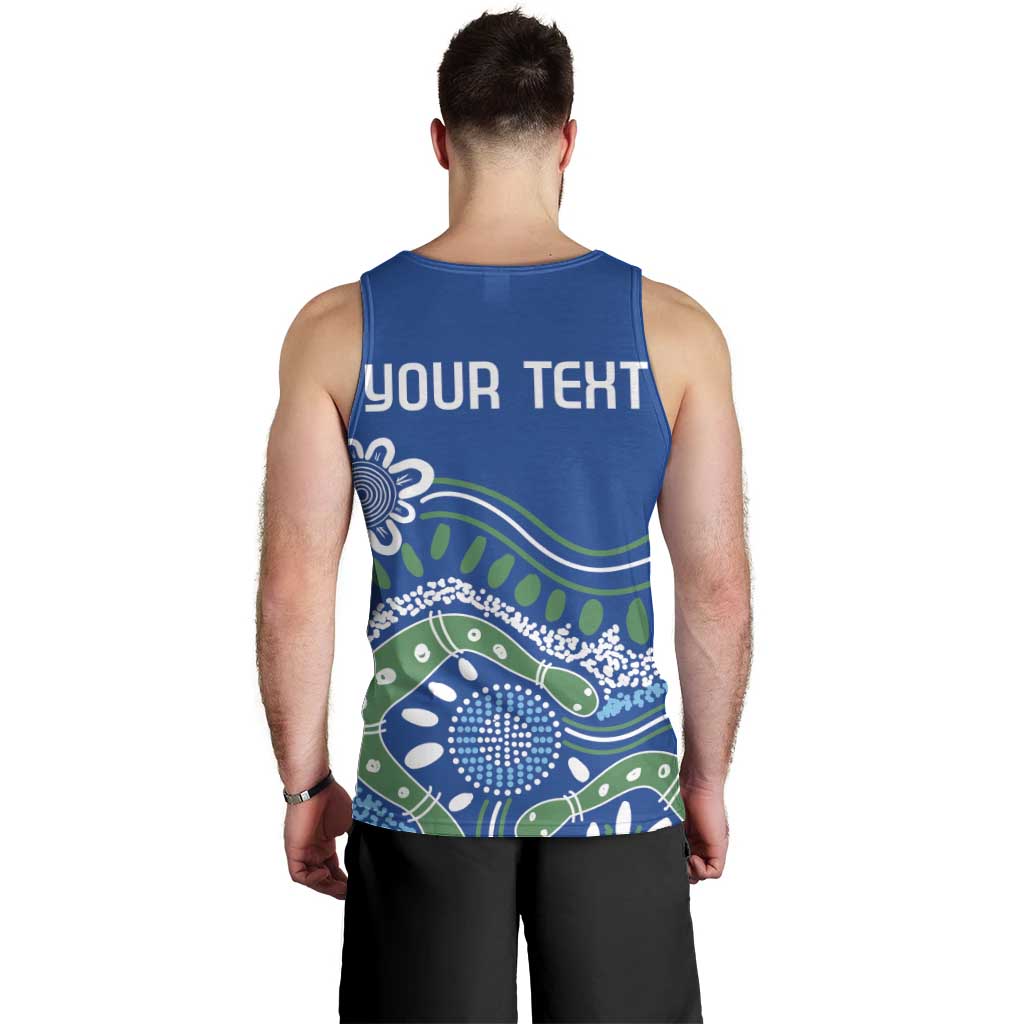 Personalised Australia Victoria Dragons Boat Men Tank Top Aussie Aboriginal Dot Style