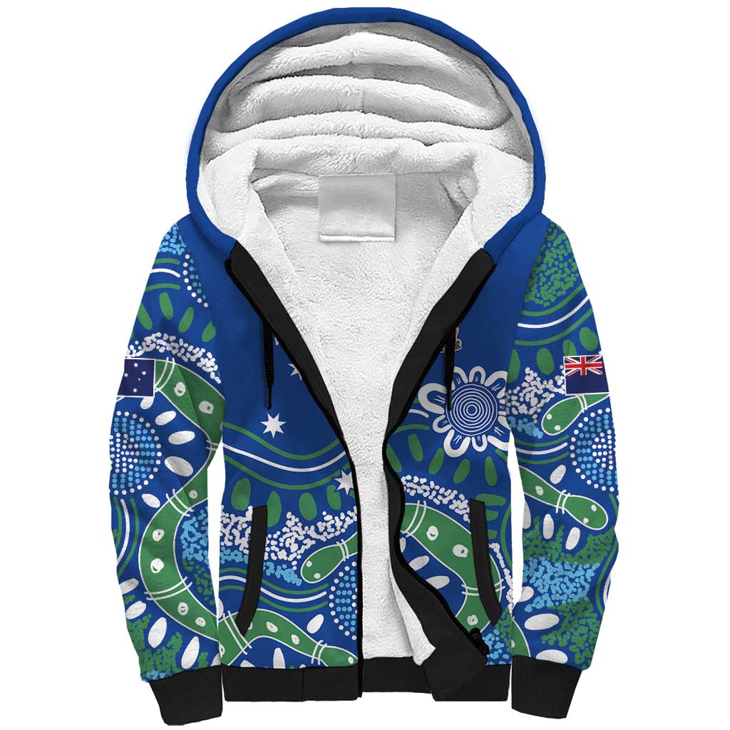 Personalised Australia Victoria Dragons Boat Sherpa Hoodie Aussie Aboriginal Dot Style