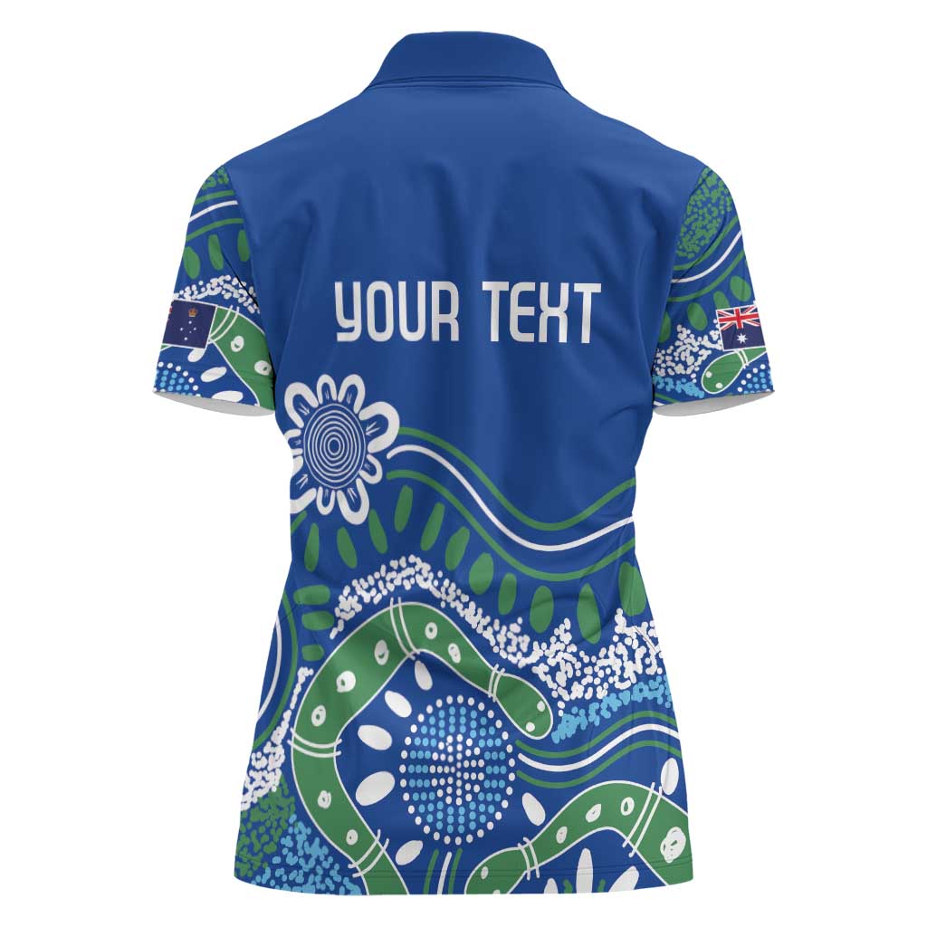 Personalised Australia Victoria Dragons Boat Women Polo Shirt Aussie Aboriginal Dot Style