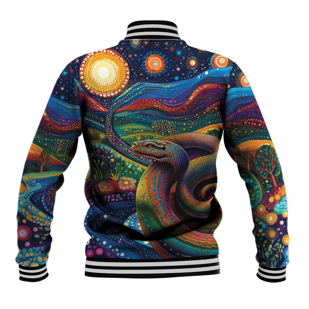 Aboriginal Dreamtime Rainbow Serpent Baseball Jacket