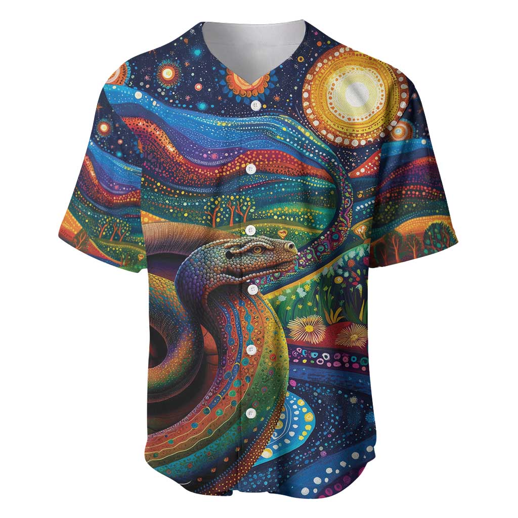 Aboriginal Dreamtime Rainbow Serpent Baseball Jersey