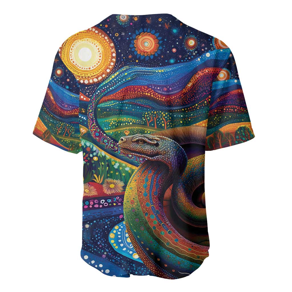 Aboriginal Dreamtime Rainbow Serpent Baseball Jersey