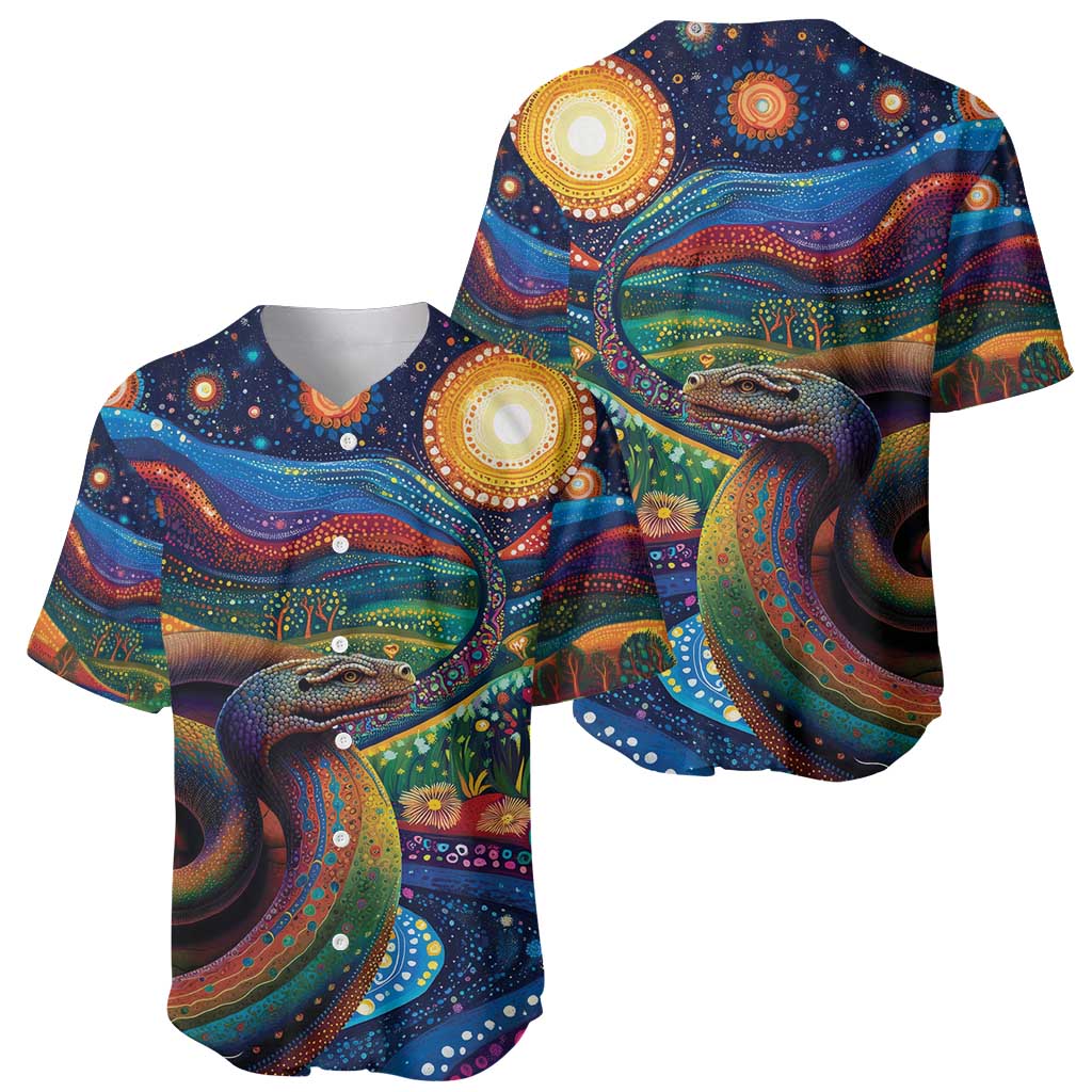 Aboriginal Dreamtime Rainbow Serpent Baseball Jersey