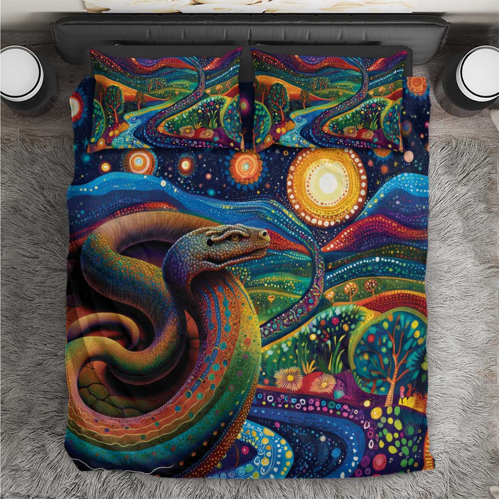 Aboriginal Dreamtime Rainbow Serpent Bedding Set