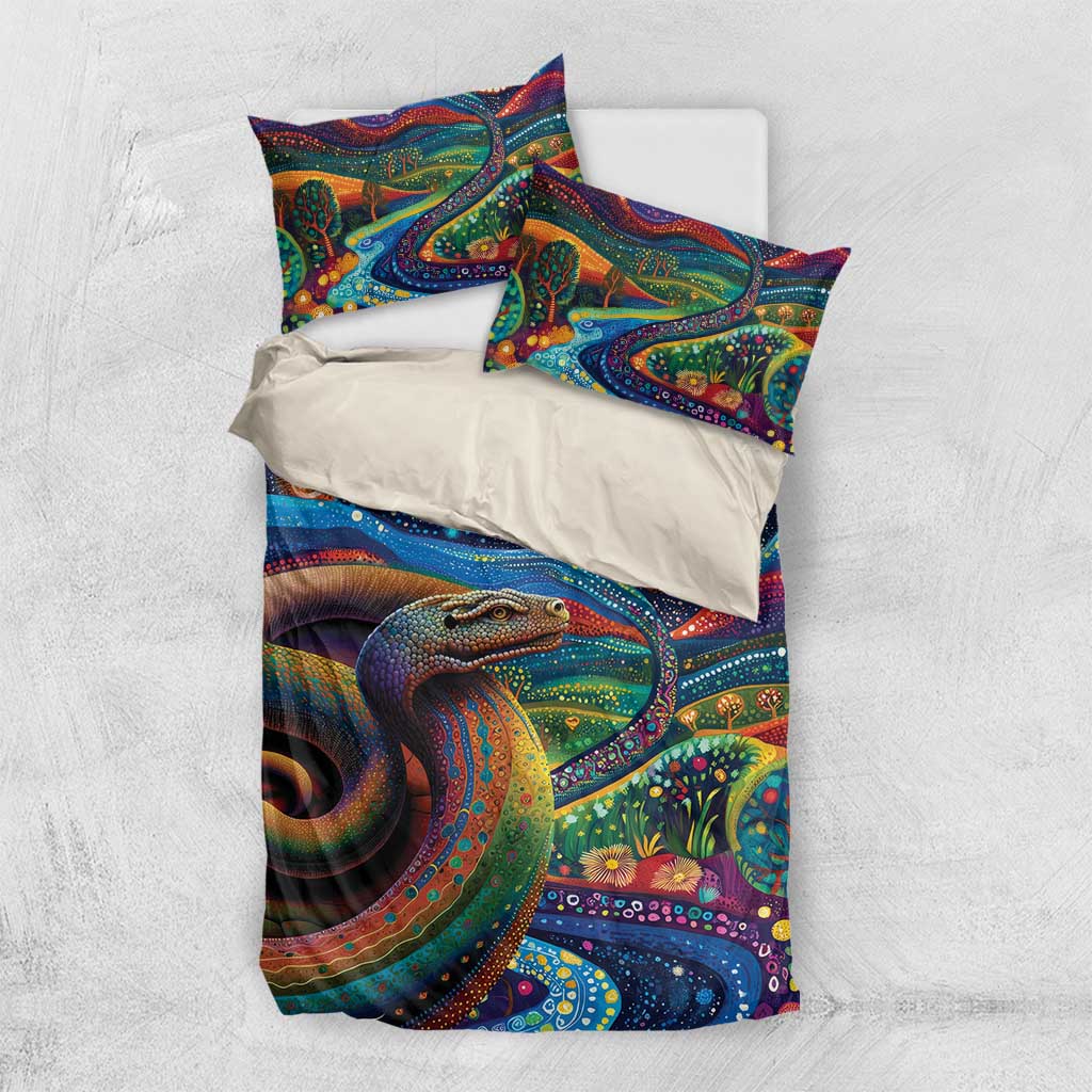 Aboriginal Dreamtime Rainbow Serpent Bedding Set