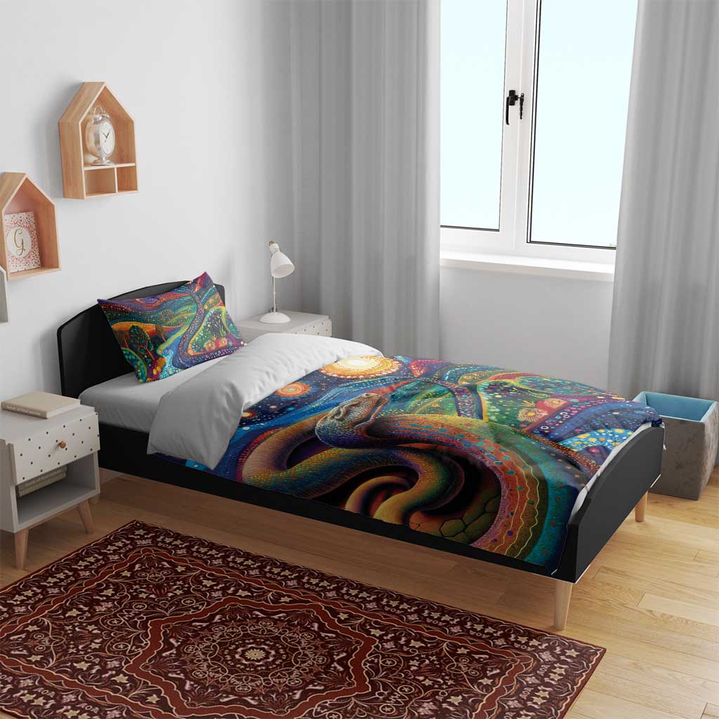 Aboriginal Dreamtime Rainbow Serpent Bedding Set