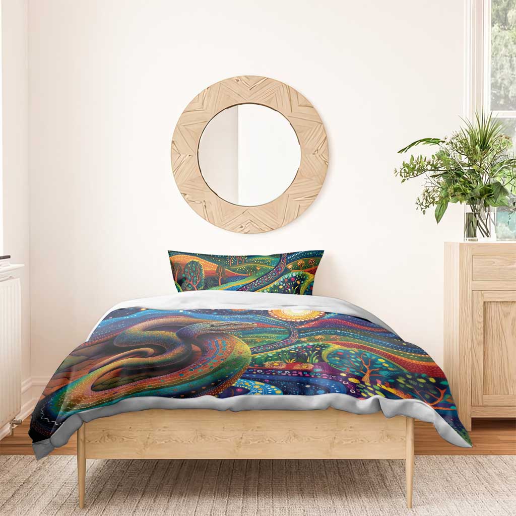 Aboriginal Dreamtime Rainbow Serpent Bedding Set