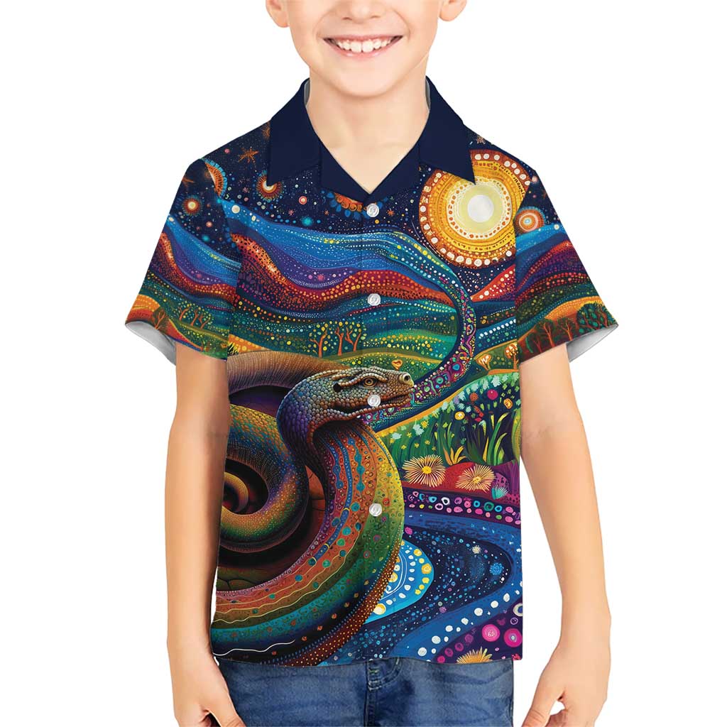 Aboriginal Dreamtime Rainbow Serpent Hawaiian Shirt