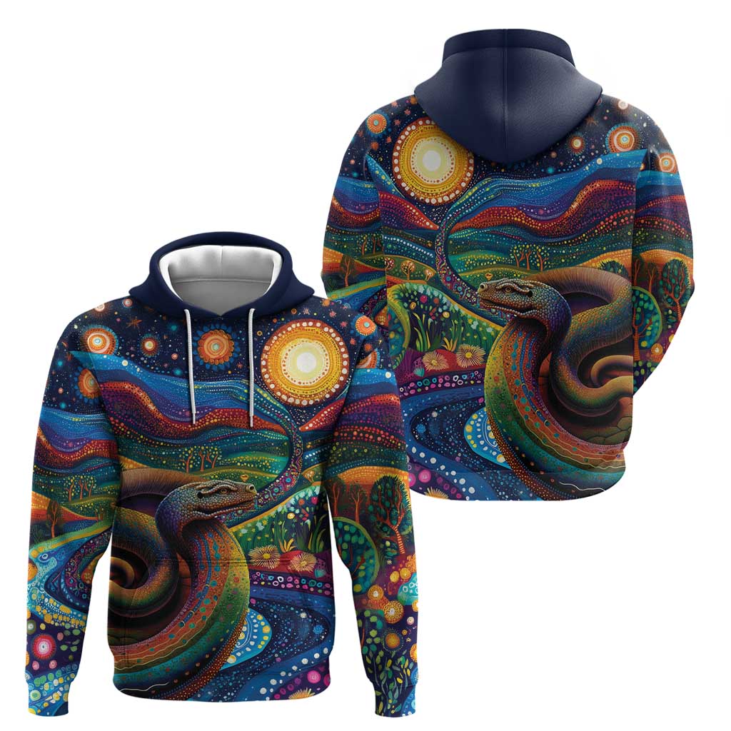 Aboriginal Dreamtime Rainbow Serpent Hoodie