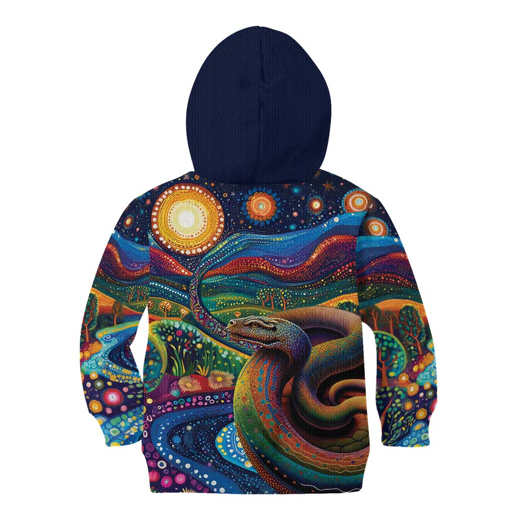 Aboriginal Dreamtime Rainbow Serpent Kid Hoodie