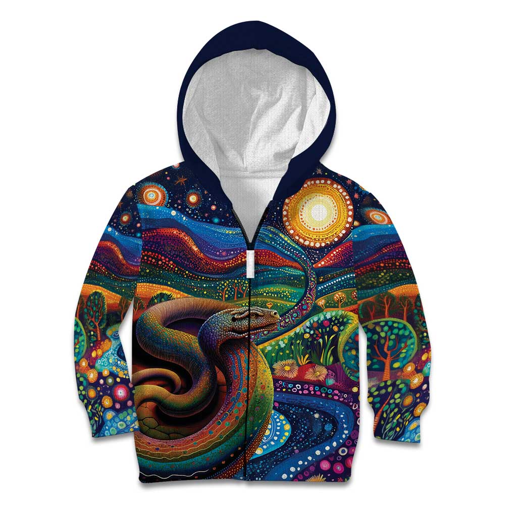 Aboriginal Dreamtime Rainbow Serpent Kid Hoodie